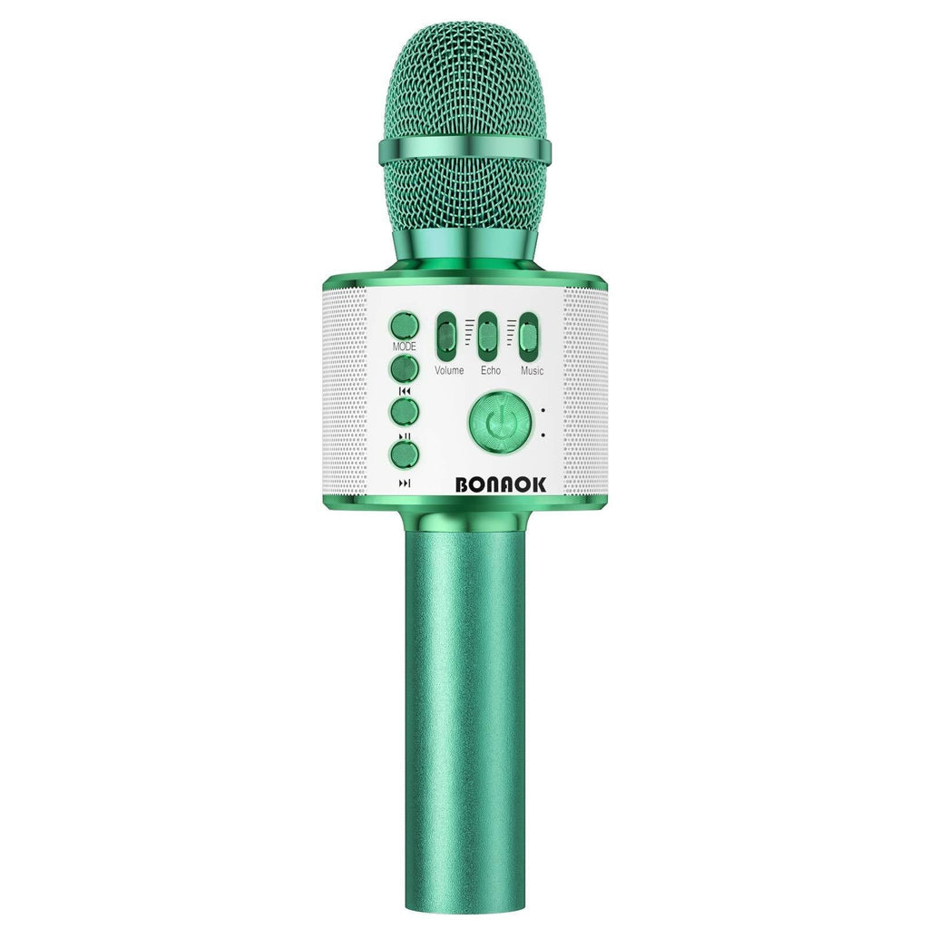 BONAOK Bluetooth Wireless Karaoke Microphone,3-in-1 Portable Handheld Karaoke Mic Speaker Machine Birthday Home Party for PC or All Smartphone Q37 (Green) Green