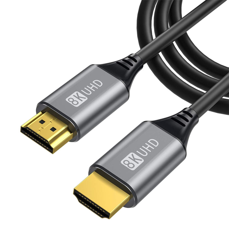 8K HDMI 2.1 Cable,Ultra High Speed 48Gbps 7680P eARC HDR HDCP HDMI 2.1 Cable Backward Compatible with 4K 2K for Apple TV/PS5/PS4/Xbox Series X/Switch(2M/6FT) 2M/6FT