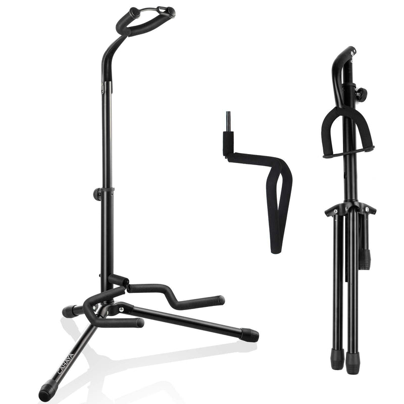 CAHAYA Guitar Stand with Neck Holder Folding Tripod Floor for Acoustic Electric Classical Bass Guitars Mandolins Banjos Ukuleles