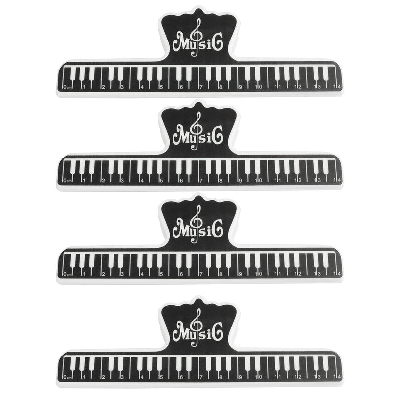 LQ Industrial Music Page Holder 4PCS 15mm Black Plastic Music Score Fixed Clips Book Paper Holds Musical Note Clamps for Guitar Violin Piano Player