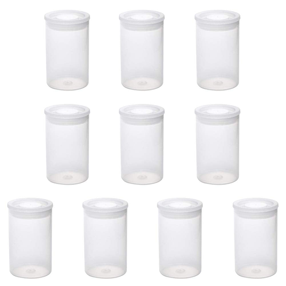 10 Pieces Film Canisters Plastic Film Canister Plastic Film Canister Holder Empty Camera Reel Containers Empty Camera Reel Storage Containers Case Plastic Storage Case with Lids, Transparent