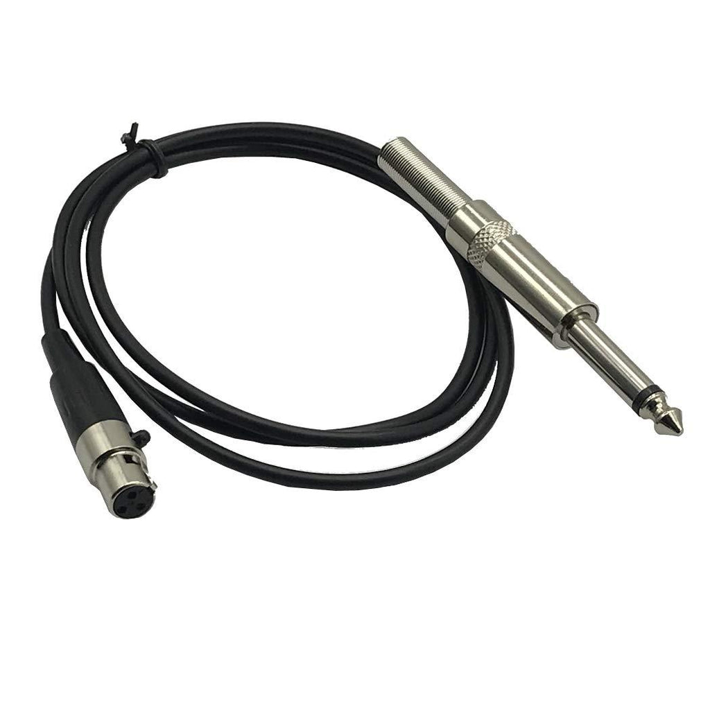MMNNE 3.3Feet 1/4" TS Male Plug to Mini XLR-Female 3-Pin Cable Connector, Straight Connectors Straight Connectors