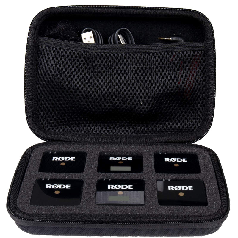 co2CREA Hard Carrying Case Replacement for Rode Wireless GO II Dual Channel Compact Digital Wireless Microphone