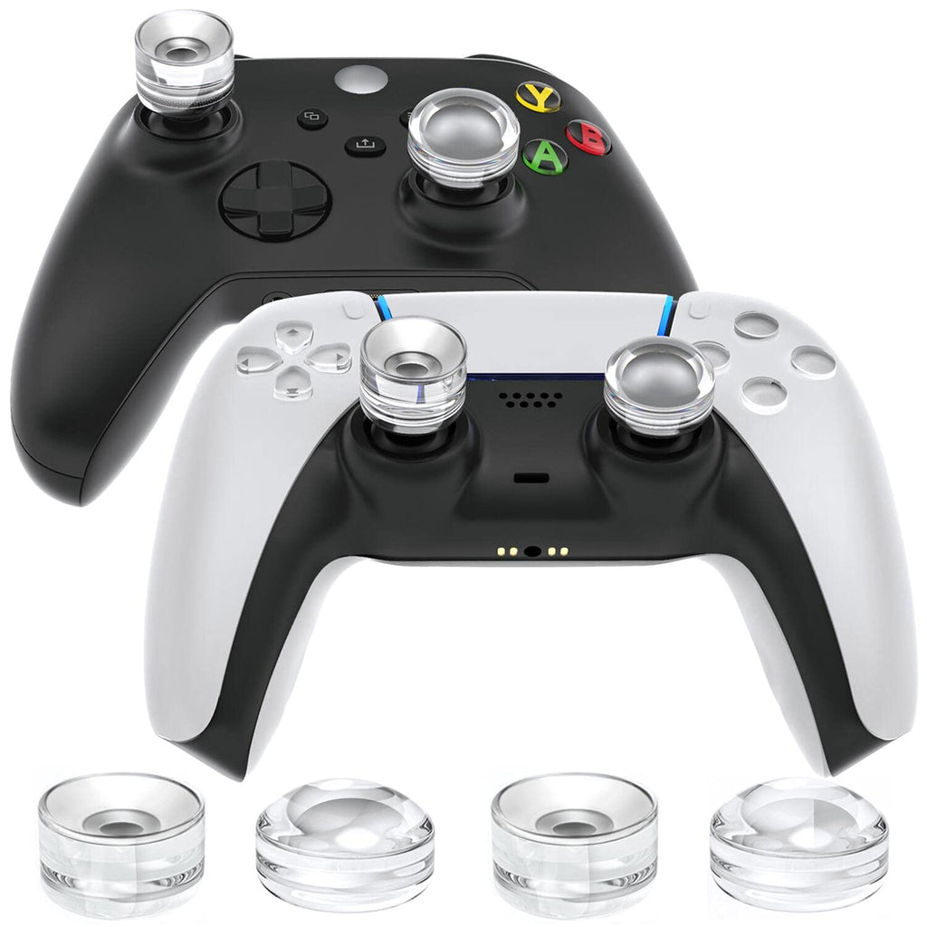 Controller Thumbstick Grips Extenders for PS5/ PS4/ PS3/ Switch Pro/Xbox One/Series X/S Gaming Controller Accessories, OIVO Universal Crystal Clear Soft Silicone Cover Joystick Thumb Grip Caps,4 PCS