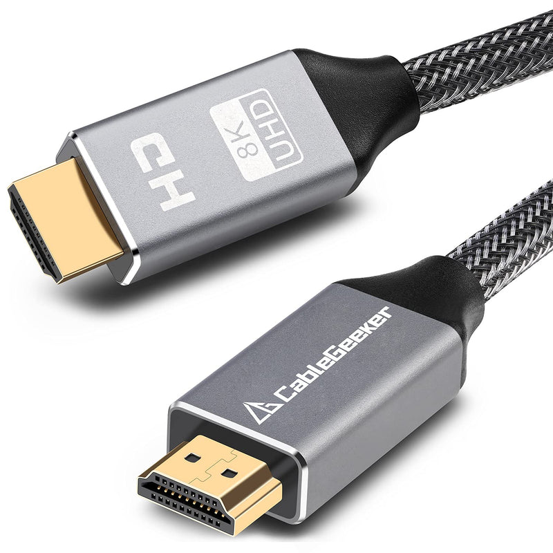 8K HDMI Cable 6.6FT/2M, Ultra High-Speed 48Gbps Gold Plated Braided HDMI 2.1 Cord, 4K@120Hz 8K@60Hz, Dynamic HDR, eARC, Compatible with PS5/Xbox/Playstation/Fire TV/Roku TV and More 6.6 feet
