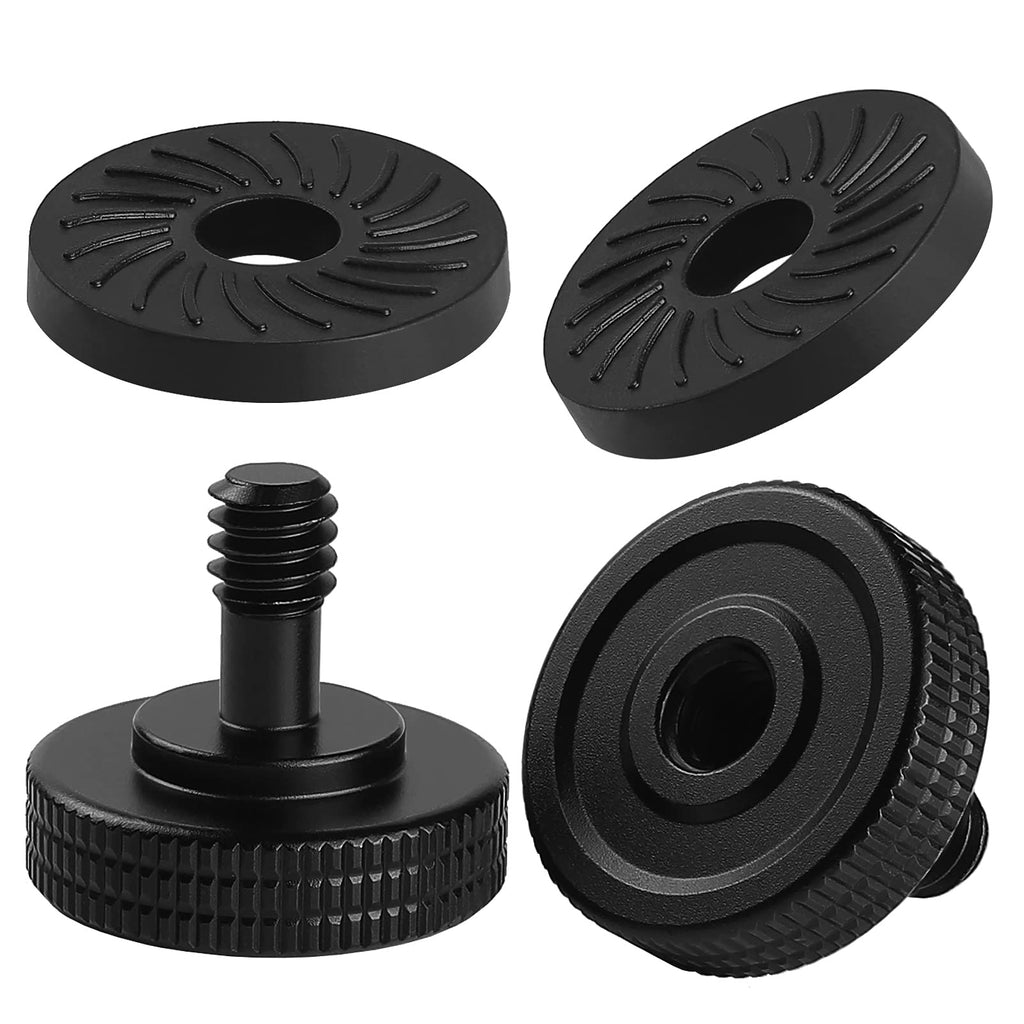 2 Set Thumb Screw Camera Quick Release Adapter with Rubber Pads, Tripod Screw Rubber Washers 1/4" Female to 1/4" Male Thumbscrew L Bracket Mount Thread for Camera Mounting Plate Frgyee 1/4 12mm Set