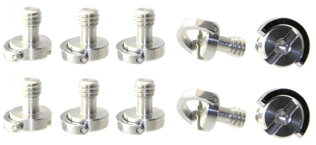 10 X Hex Slot 1/4" D-Ring Screw SS for Tripod QR Plate Stainless Steel fits RRS Desmond