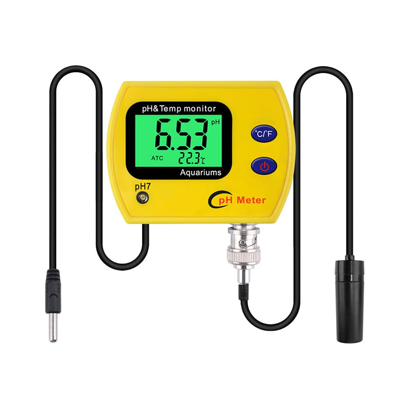 YIFAN pH Meter 0~14 pH Meter for Water, 2 in 1 ph Temperature Meter and Water Quality Tester with Automatic Calibration Function, Suitable for Hydroponics Aquarium Laboratory Lab Testing etc