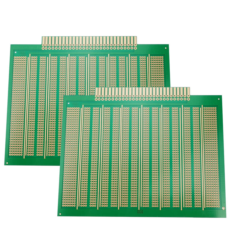 YUNGUI 15X18.5 cm Solderable Breadboard Large PCB Prototype Board,Gold Through-Plated,Protoboard for Arduino DIY Electronic Solddering Projects-2Pcs, Green, 15X18.5CM
