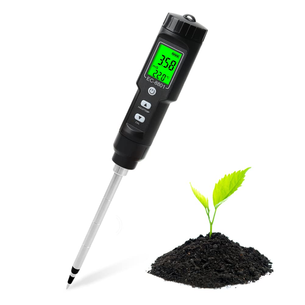 YINMIK Soil Meter，2 in 1 Soil EC Temperature Tester，Multipurpose Probe Soil Meter for Laboratory for Agriculture for Farmland Planting