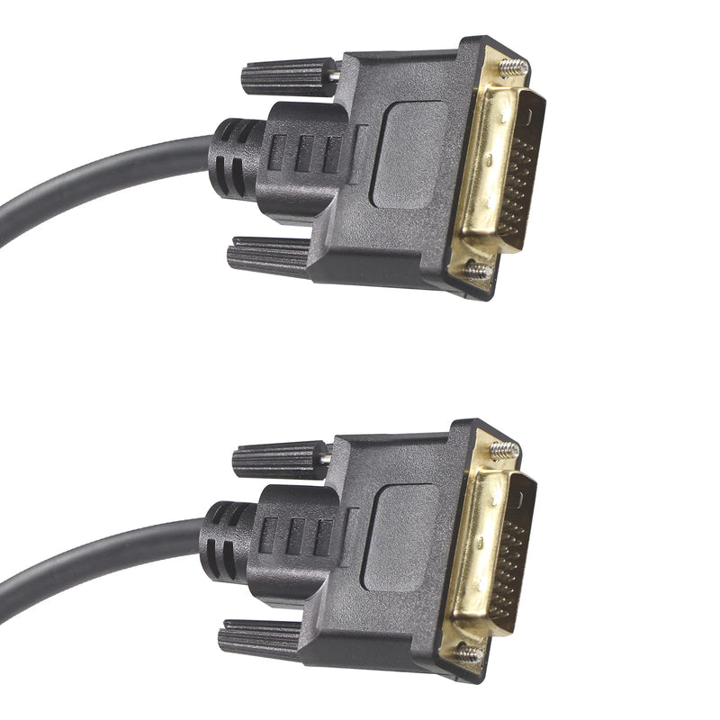 DVI to DVI Cable 6Ft - DVI-D (24+1) Dual Link Male to Male Adapter Cable, Gold Plated Digital Video Extension Cord, Support 2560x1600 for Gaming, DVD, Computer, TV and Projector, Black PVC