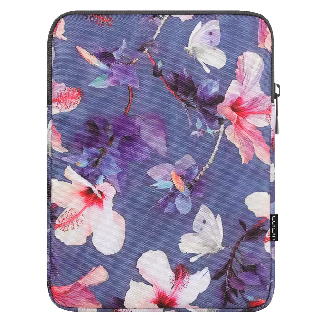 MoKo 9-11 Inch Tablet Sleeve Bag Carrying Case Fits iPad air 5 10.9" 2022, iPad Pro 11 2021-2018, iPad 9/8/7th Gen 10.2, iPad Air 4 10.9/Air 3 10.5, Tab S8 11"/Tab A 10.1, Flowers and Butterflies