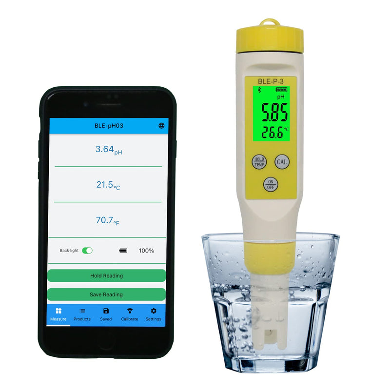 YINMIK Digital PH Meter, Smart Bluetooth PH Tester with ATC, Water Quality Tester 0.01PH High Accuracy, for Household Drinking Water, Aquarium, Swimming Pools, Hydroponic