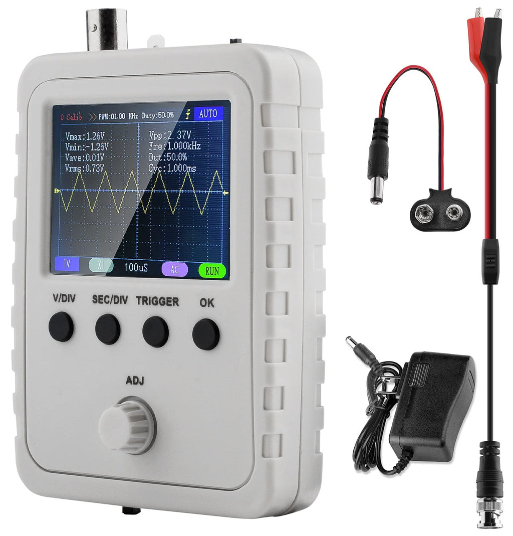 Digital Oscilloscope Kit,Aideepen Handheld oscilloscopes with DC/AC Power Supply and BNC-Clip Cable Probe