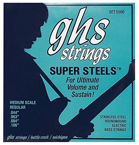 GHS 5500 44 - 106 Regular Medium Scale Super Steels Bass String Set