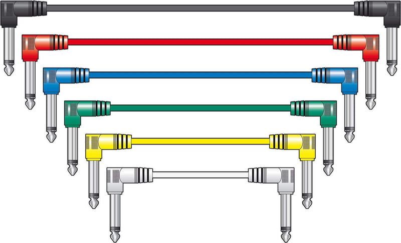 chord PATCH015CL Classic Patch Lead, Set of 6 Pieces