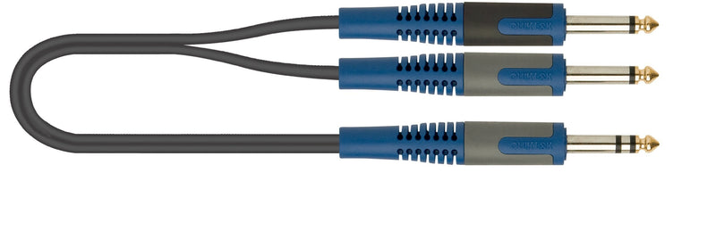 Roksolid 2m 2x 6.3mm Mono Jack to 1x 6.3mm Stereo Jack Audio Cable