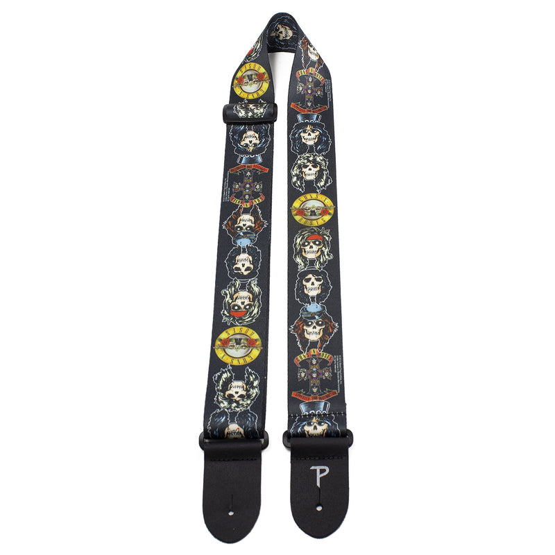 Perri's Leathers | Guns n Roses Polyester Guitar Strap|2” Wide, Adjustable 44.5” to 53” (Bass, Electric, and Acoustic Guitar Strap|(LPCP-6012)