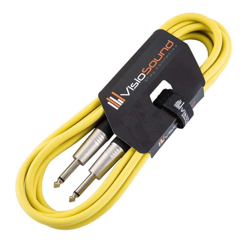 Guitar Lead 6.35mm Mono Jack to Jack/Instrument Cable/Patch Lead / 6 Colours 3m Yellow