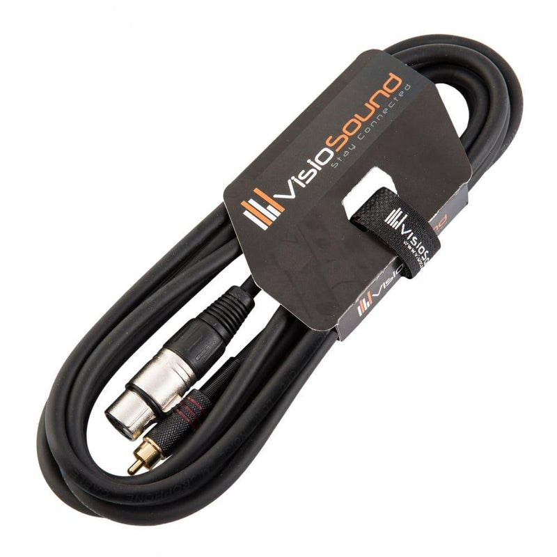 Female XLR to Single RCA Gold Phono Plug Audio Lead/Signal/Patch Cable 3m