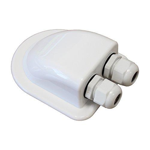 Waterproof double cable entry gland for cable diameter 3-7mm, for motorhomes, campervans, caravans, boats, solar panels, CCTV