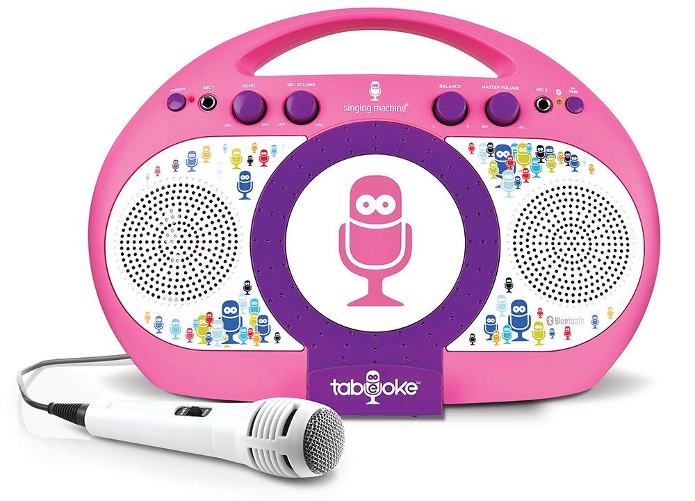 Singing Machine iSM398PP Bluetooth Tablet Karaoke Machine with Microphone, Pink/Purple Purple/Pink