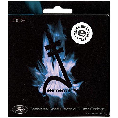 Peavey Elements Stainless Steel Electric Guitar Strings (8-38) - Includes 6 Free Plectrums