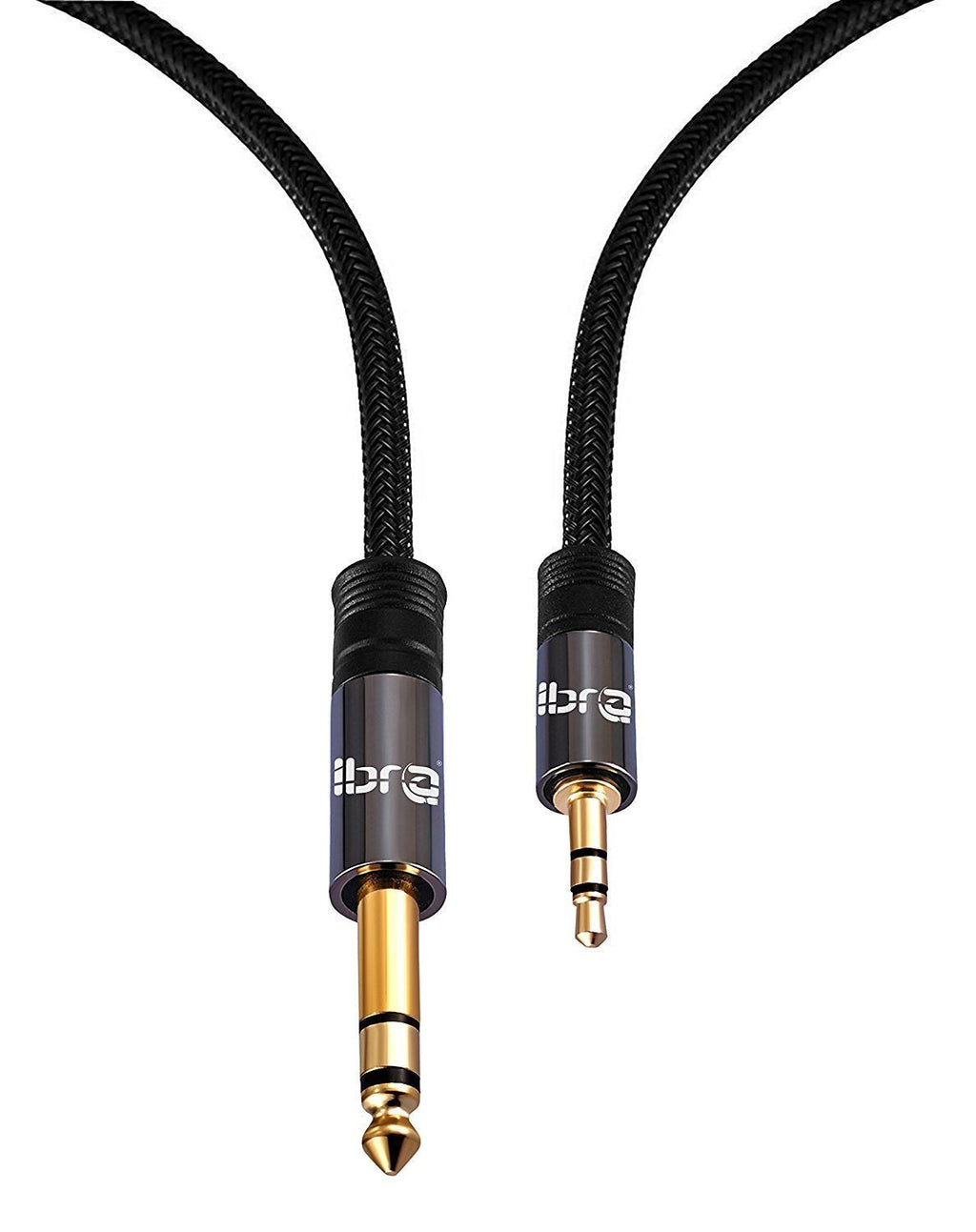 IBRA 6.35mm 1/4" to 3.5mm 1/8" Cable 2m | 6.35mm male to 3.5mm male Audio Cable adapter Nylon Mesh for iPod, Laptop,Home Theater Devices, and Amplifiers | 6.35 to 3.5
