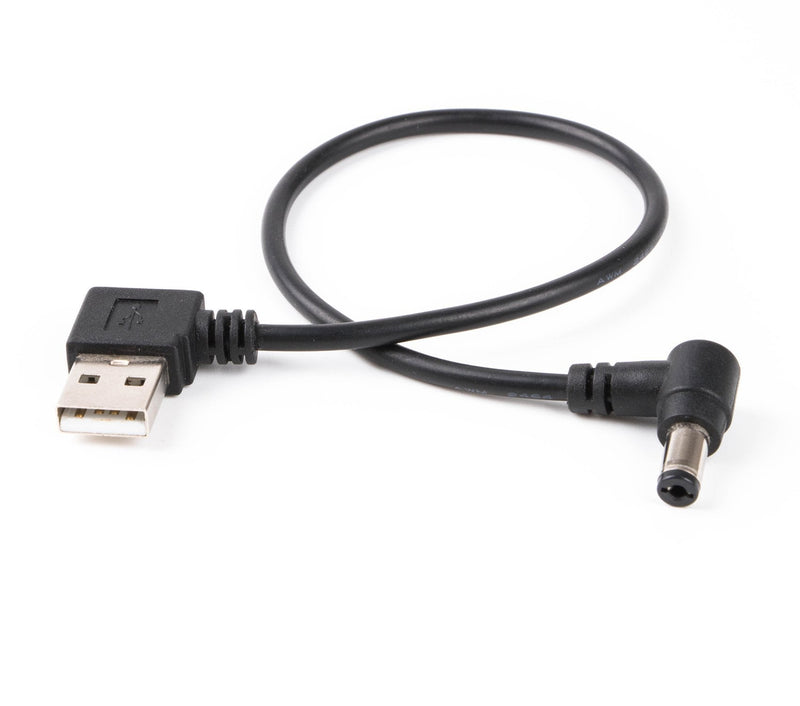 USB to Barrel Cable USB to 5.5mm/2.1mm angled 5V DC Power Cable (Left Angled) Left Angled