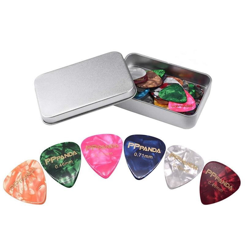 PPpanda Guitar Picks 48pcs, Guitar Plectrums for Your Electric, Acoustic, or Bass Guitar Thin, Medium, Heavy 0.46 0.58 0.71 0.84 0.96 1.2mm