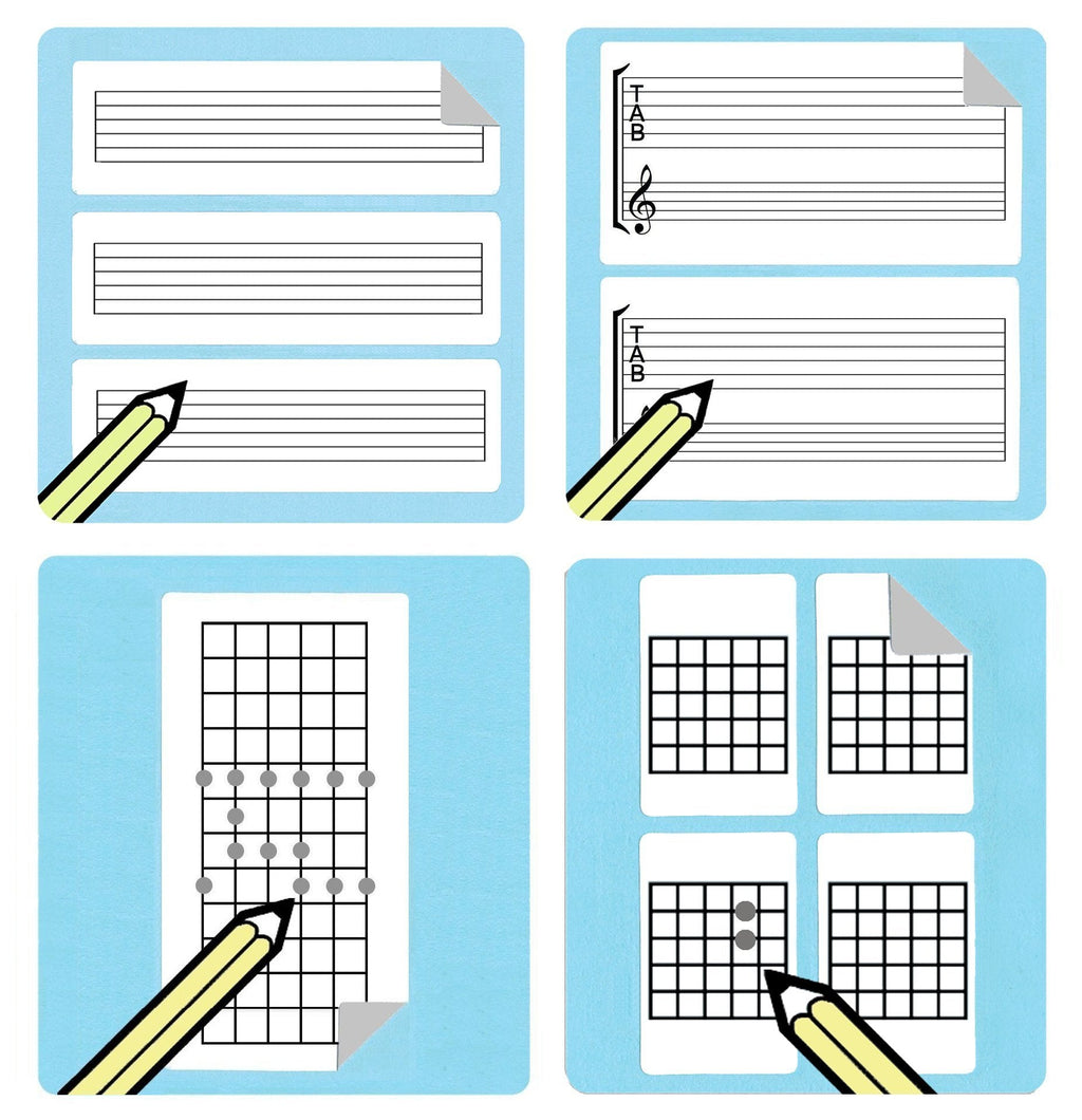 Guitar Teacher and Student: Chord/Tablature/Fretboard Diagram Stickers Gift Pack