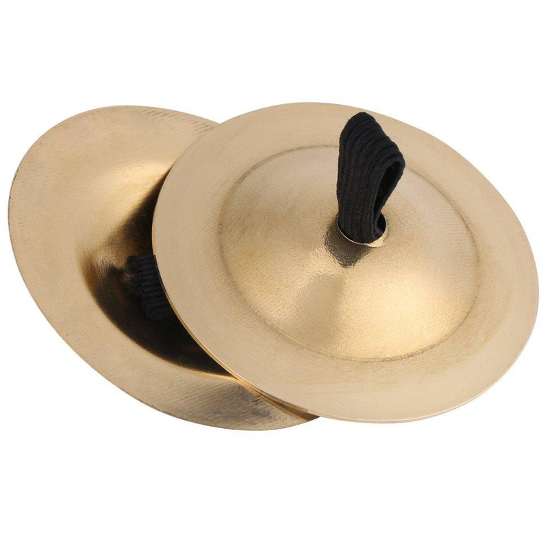 Gold Finger Cymbal Brass, 2 Pcs Belly Dance Finger Brass Zills / Sagats / Cymbals, 5 cm/2.0 inch Finger Cymbals Belly Musical Instrument Dancing Accessory