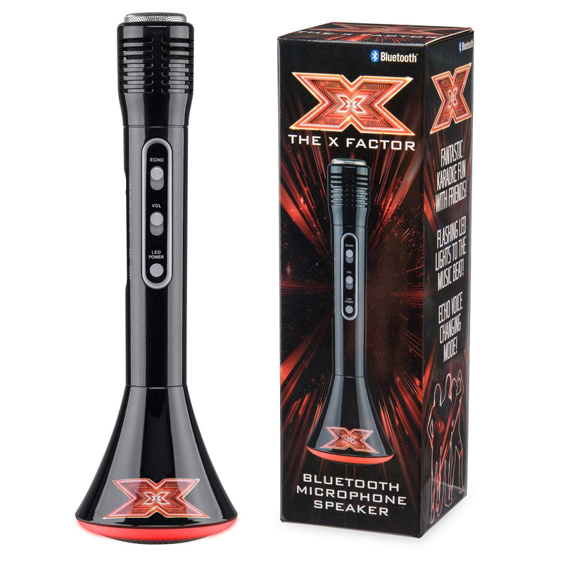 The X Factor TY6012 Karaoke Microphone Speaker with Wireless Bluetooth, LED Lights and Echo Function for Kids and Adults, XF1, Black