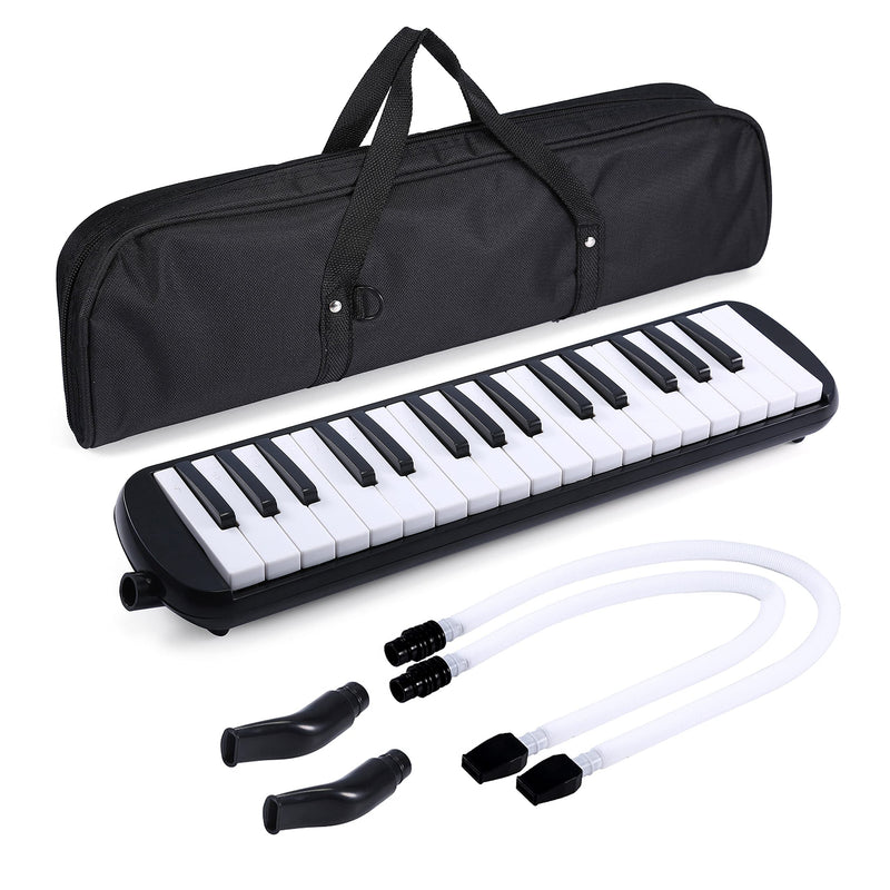 Asmuse Melodica Piano Keyboard 32 Keys Musical Instrument with 4 Mouthpieces (2 Extend + 2 Short) and Cleaning Cloth