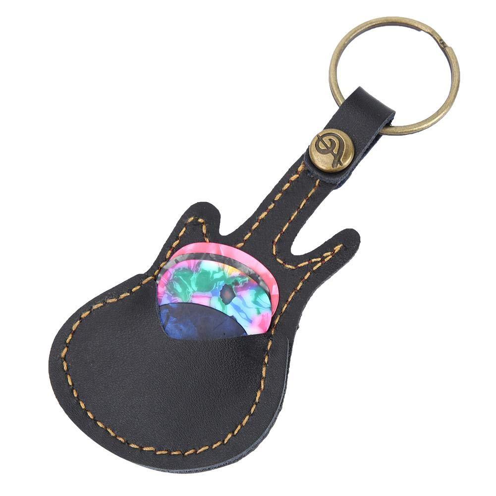 Drfeify Guitar Plectrums Holder Case, Portable Guitar Picks Case Bag Guitar Picks Holder with Picks Accessories Black