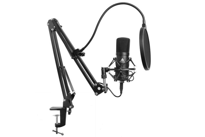 Maono AU-A04 Studio Microphone Kit USB Connection Table Spring Loaded Boom Arm and Pop Filter