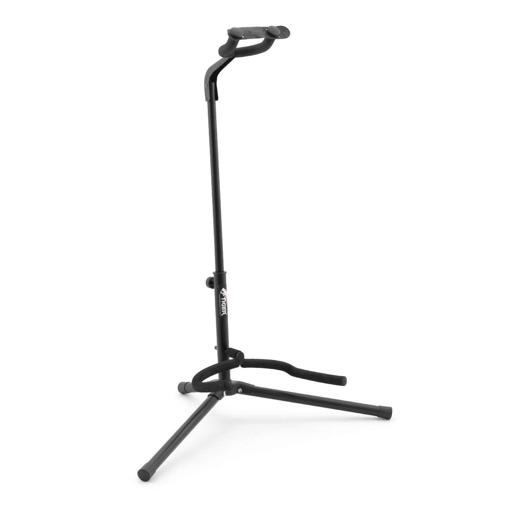 Tiger Electric Guitar Stand, Black Portable, Folding Guitar Stand with Neck Support
