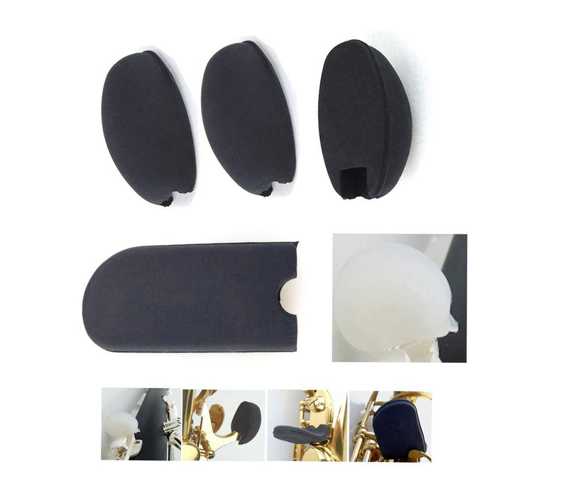 1x Sax Finger Cover Black Case + 3x Saxophone Palmar Smart Cover Black Protective Case + 1x Clarinet Finger Sleeve White Case Musical Instrument Accessories
