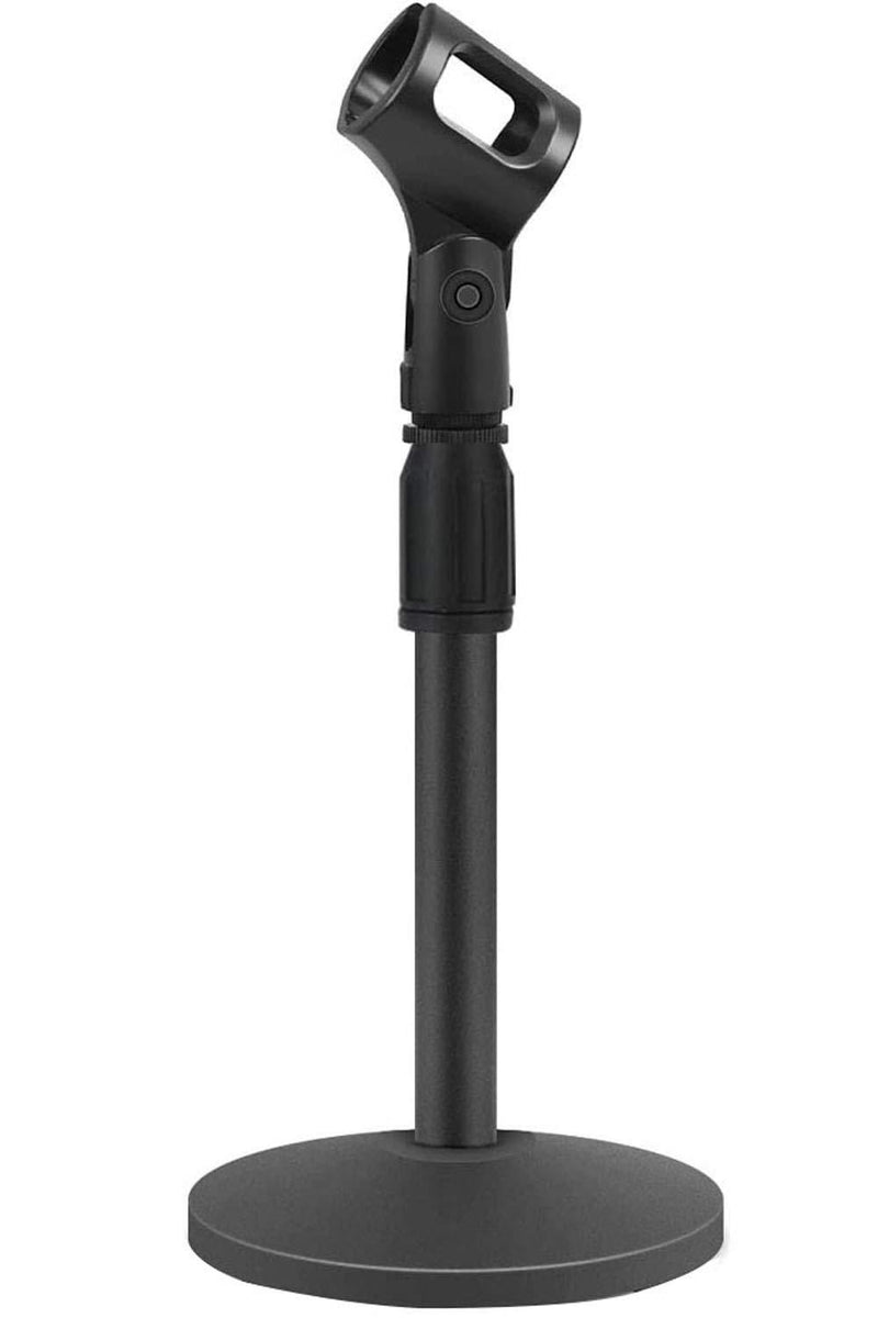 [AUSTRALIA] - Desktop Microphone Stand, Upgraded Adjustable Table Mic Stand with Non-Slip Metal Base for Blue Yeti Snowball Spark & Other Microphone round base stand-Black 
