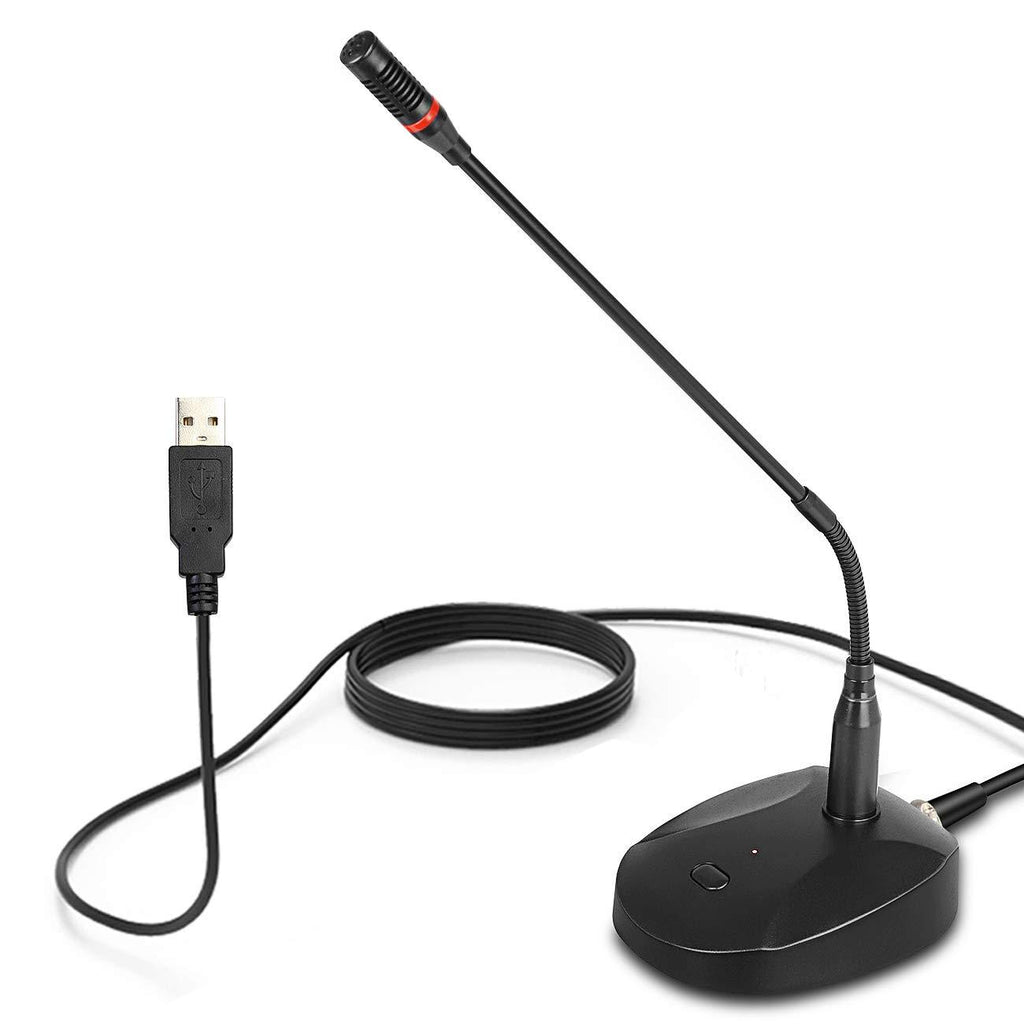 Depusheng 360° Flexible Gooseneck Microphone Desktop Condenser Microphone with 5M USB XLR Cable for Online Karaoke, Voice Chat, Recording, Computer Games