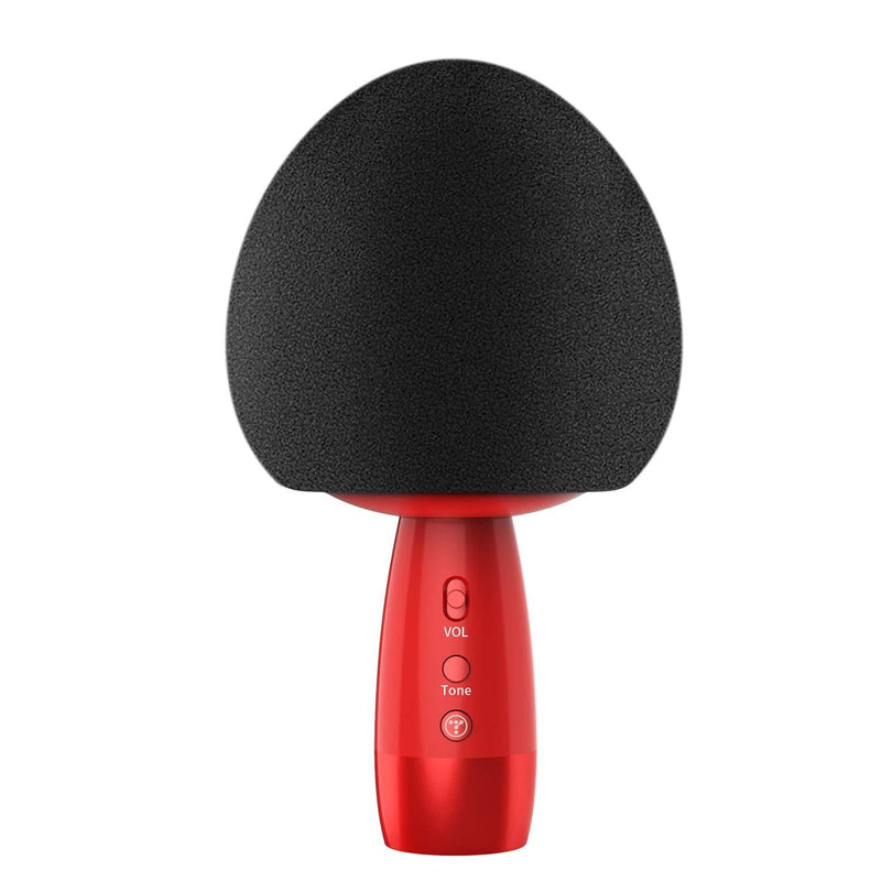 TOSING V3 Bluetooth Karaoke Wireless Microphone with Speaker,Portable Handheld Microphone,Karaoke Machine for Android/Laptop/PC/TV(Red) black