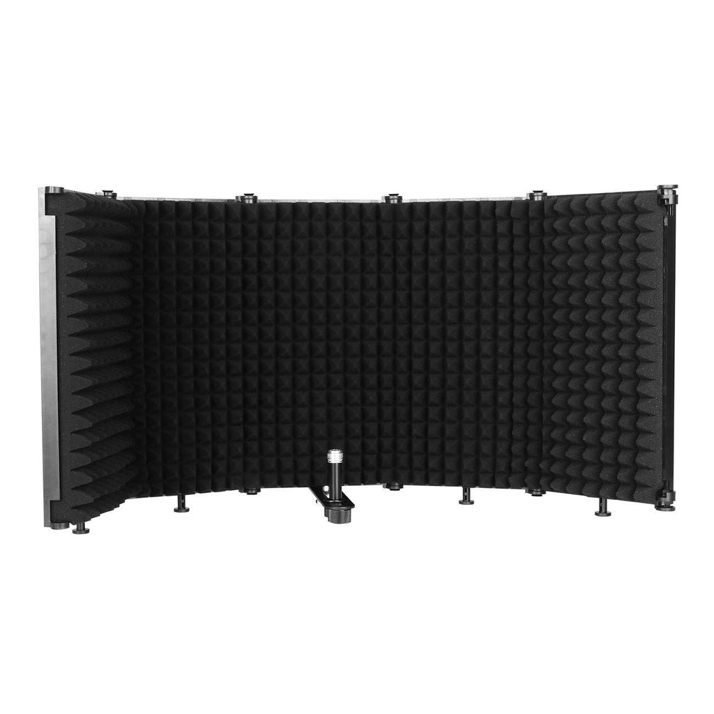 Depusheng Foldable Microphone Isolation Shield Studio Recording Live Broadcast 5-Panel Pop Filter Adjustable High Density Mic Isolator