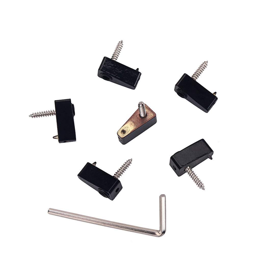 Alnicov High Quality Guitar Parts Headless Electric Bass Guitar String Nut Set with 1 Wrench 6 Screw Black