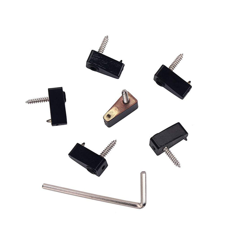 Alnicov High Quality Guitar Parts Headless Electric Bass Guitar String Nut Set with 1 Wrench 6 Screw Black