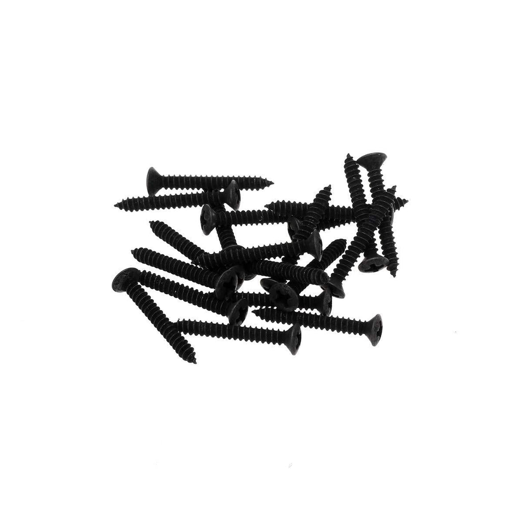 Musiclily Pro 3.0x25mm Strap Button Mounting Screws for Guitar or Bass, Black (Set of 20)