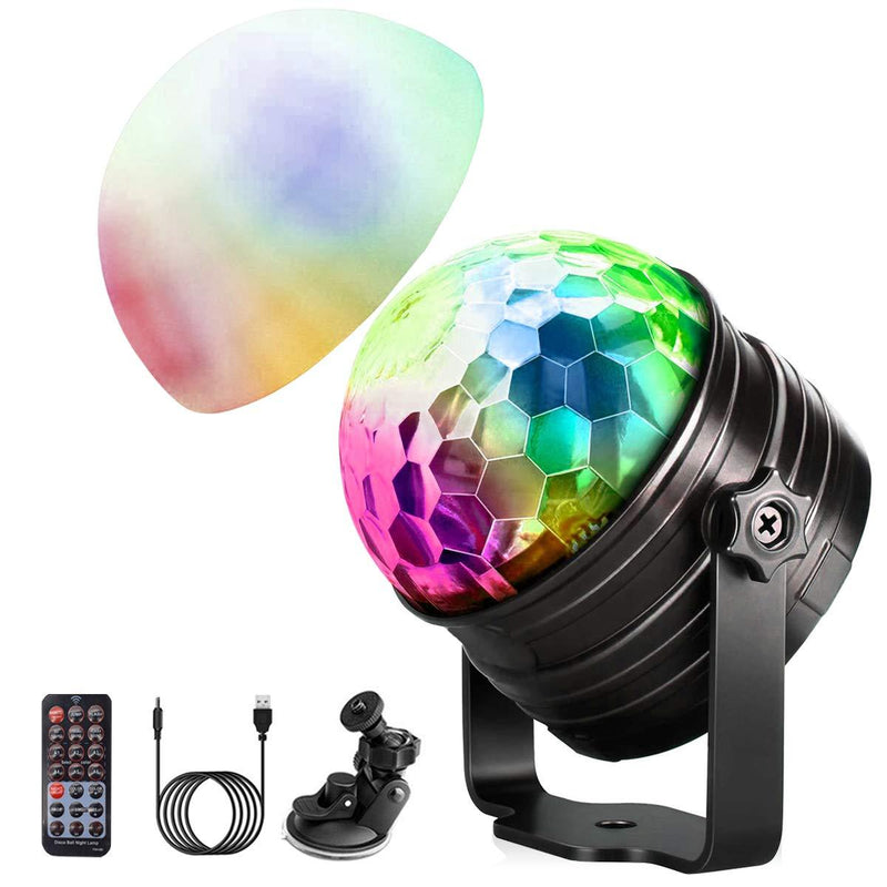 Disco Lights, Mood Light Mode, 2 in 1 WISDOMLIFE 6W Sound Activated Disco Ball, 4M USB Cable, 7 RGB Color Party Lights with Remote Control, LED Stage Strobe for Home Bedroom/Kid Birthday/Christmas/Car