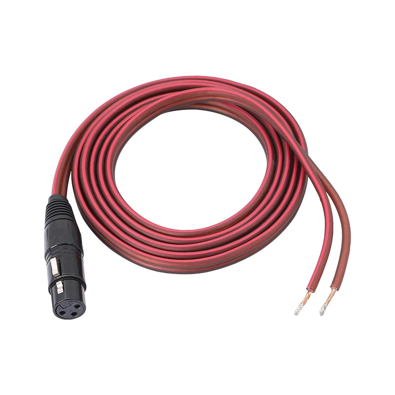 XLR Speaker Cable, Speaker Bare Wire to XLR Plug Gold Plated XLR 3 Pin Male Connector Replacement Audio Cable Open End for DJ/PA Amplifier Subwoofer Mixer (XLR Female 2M) XLR Female 2M