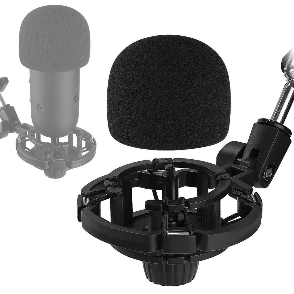 K678 Shock Mount with Foam Windscreen Cover, Anti-Vibration Suspension Shockmount Mic Holder Clip with Pop Filter for FIFINE K678 USB Podcast Microphone Frgyee