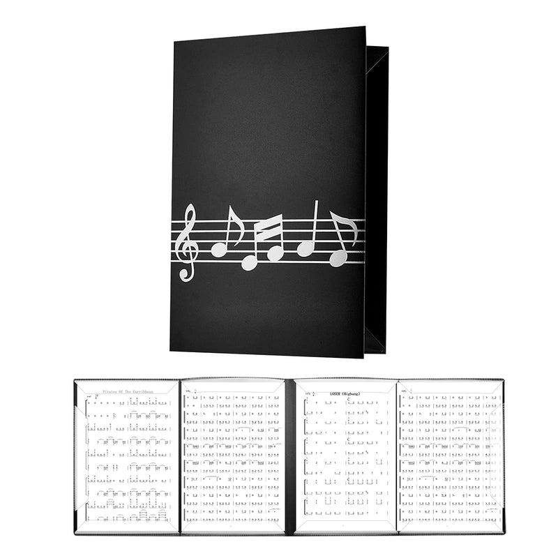 LAMEK Music Folder A4 Sheet Music Display Folder 4-Sided Unfolding File Holder for Piano Guitar Violin Paper Document Music Lovers Students Use B