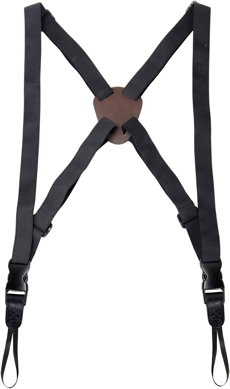 Binocular Harness Strap with Adjustable Stretchy, BIRDSS Camera Chest Harness with 2 Loop Connectors Cross Shoulder Strap with Quick Release, Fits for Binocular, Cameras, Rangefinders and More(Brown) Brown